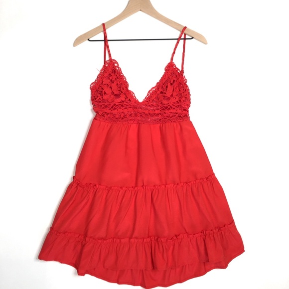 Dresses & Skirts - RUFFLED OPEN BACK BOW KNOT LACE V NECK MINI DRESS